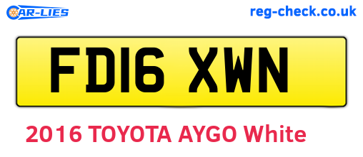 FD16XWN are the vehicle registration plates.