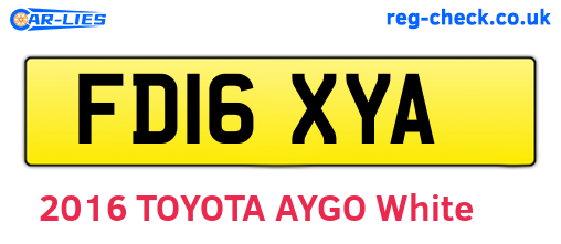 FD16XYA are the vehicle registration plates.