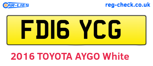 FD16YCG are the vehicle registration plates.