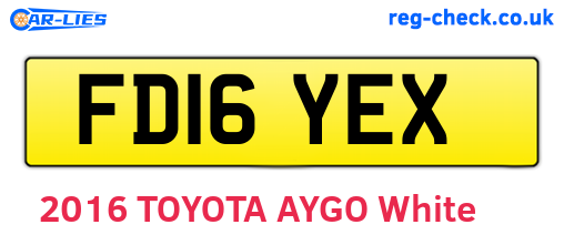 FD16YEX are the vehicle registration plates.