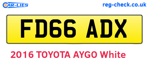 FD66ADX are the vehicle registration plates.