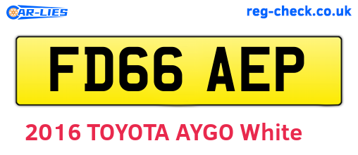 FD66AEP are the vehicle registration plates.