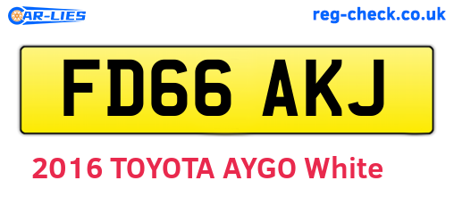 FD66AKJ are the vehicle registration plates.