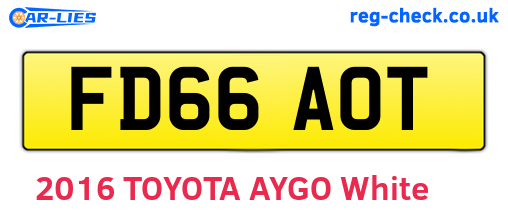 FD66AOT are the vehicle registration plates.