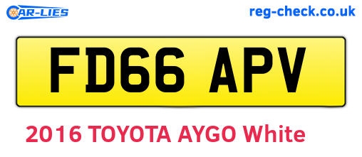 FD66APV are the vehicle registration plates.