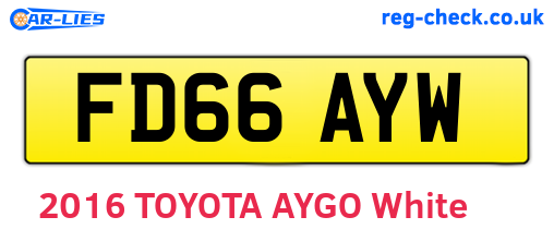 FD66AYW are the vehicle registration plates.