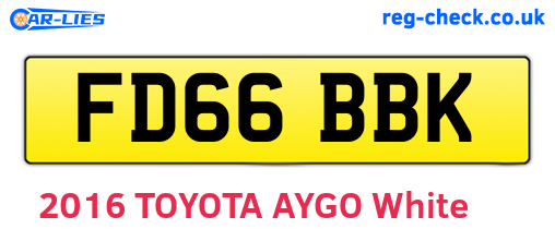 FD66BBK are the vehicle registration plates.