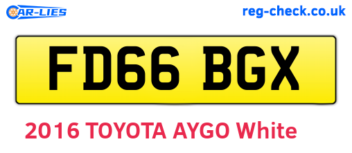 FD66BGX are the vehicle registration plates.