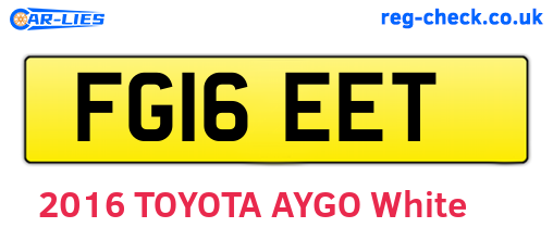 FG16EET are the vehicle registration plates.