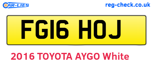 FG16HOJ are the vehicle registration plates.
