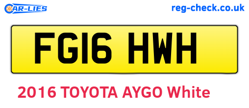 FG16HWH are the vehicle registration plates.