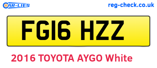 FG16HZZ are the vehicle registration plates.