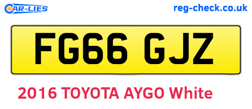FG66GJZ are the vehicle registration plates.
