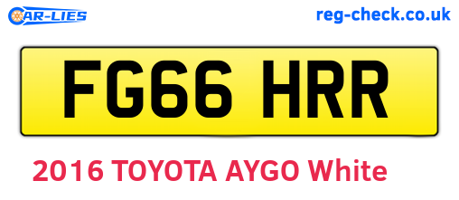 FG66HRR are the vehicle registration plates.
