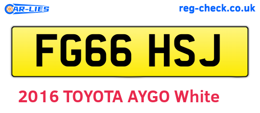 FG66HSJ are the vehicle registration plates.