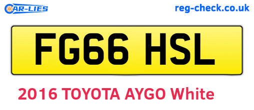 FG66HSL are the vehicle registration plates.