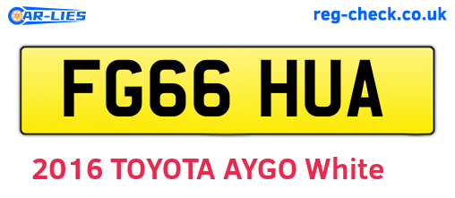 FG66HUA are the vehicle registration plates.