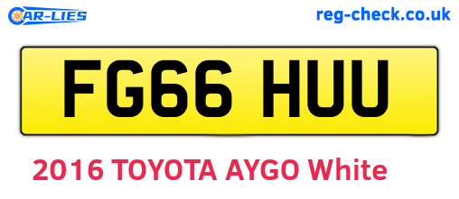 FG66HUU are the vehicle registration plates.