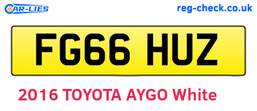 FG66HUZ are the vehicle registration plates.