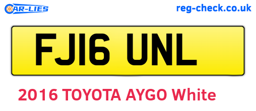 FJ16UNL are the vehicle registration plates.
