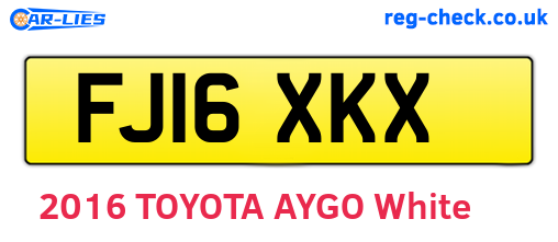 FJ16XKX are the vehicle registration plates.