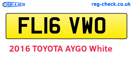 FL16VWO are the vehicle registration plates.