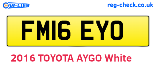 FM16EYO are the vehicle registration plates.