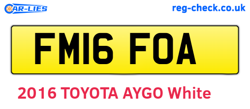 FM16FOA are the vehicle registration plates.