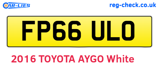 FP66ULO are the vehicle registration plates.