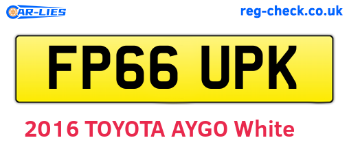 FP66UPK are the vehicle registration plates.