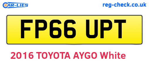 FP66UPT are the vehicle registration plates.