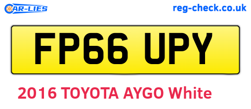 FP66UPY are the vehicle registration plates.