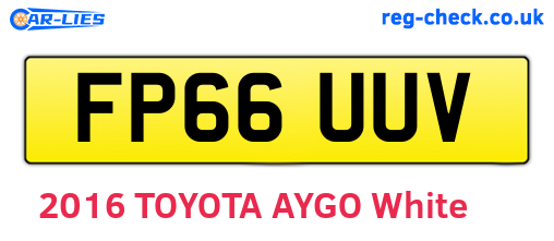 FP66UUV are the vehicle registration plates.