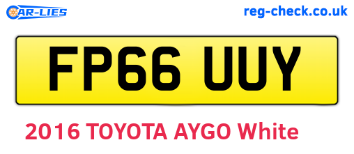 FP66UUY are the vehicle registration plates.