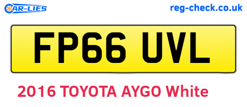 FP66UVL are the vehicle registration plates.