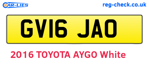 GV16JAO are the vehicle registration plates.