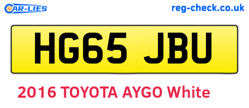 HG65JBU are the vehicle registration plates.