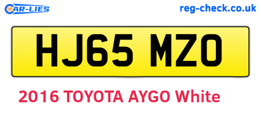 HJ65MZO are the vehicle registration plates.