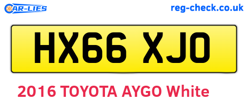 HX66XJO are the vehicle registration plates.