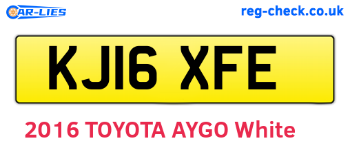 KJ16XFE are the vehicle registration plates.