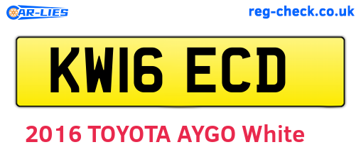 KW16ECD are the vehicle registration plates.