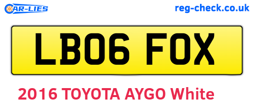 LB06FOX are the vehicle registration plates.