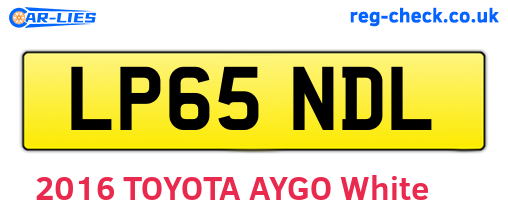 LP65NDL are the vehicle registration plates.
