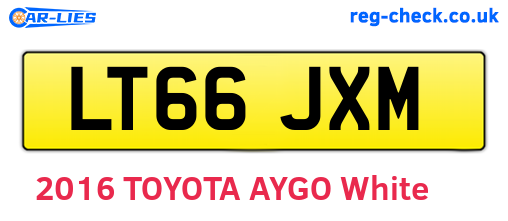 LT66JXM are the vehicle registration plates.
