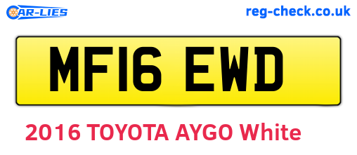 MF16EWD are the vehicle registration plates.