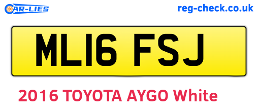 ML16FSJ are the vehicle registration plates.