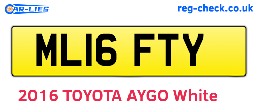 ML16FTY are the vehicle registration plates.