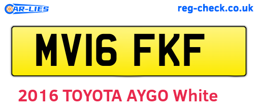 MV16FKF are the vehicle registration plates.