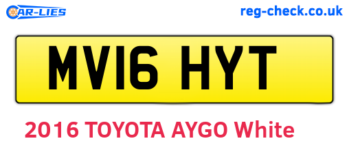 MV16HYT are the vehicle registration plates.
