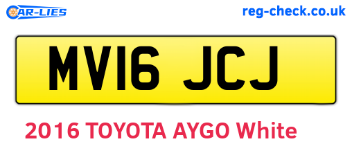 MV16JCJ are the vehicle registration plates.